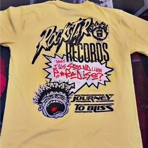 G STAR Yellow Graphic Tee with Rockstar Records Design